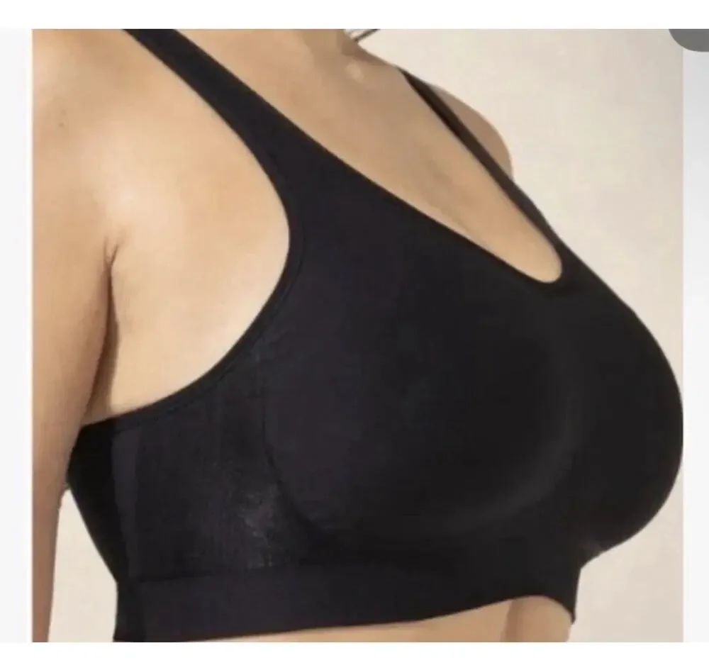 Truekind Daily Comfort Wireless Shaper Bra Black Size 3XL Style 10022